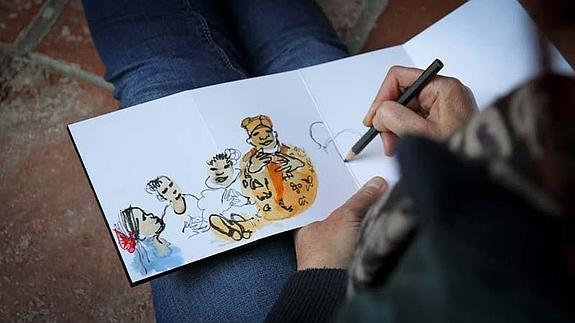 Muchos de los dibujos realizados fueron donados a la ONG malagueña de ayuda al inmigrante. 
