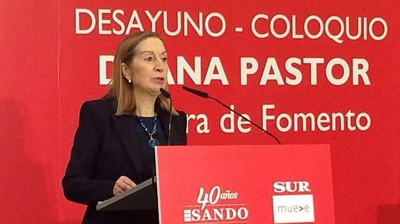 La ministra Ana Pastor, durante su intervención. 