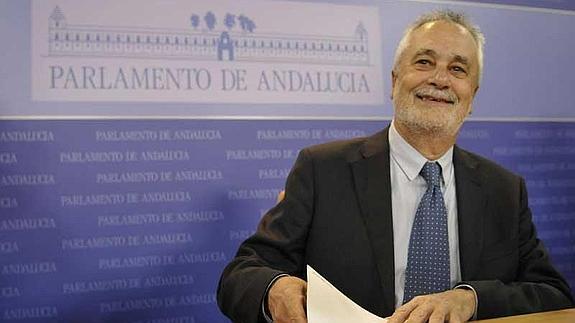 Griñán, en una comparecencia en el Parlamento de Andalucía. 