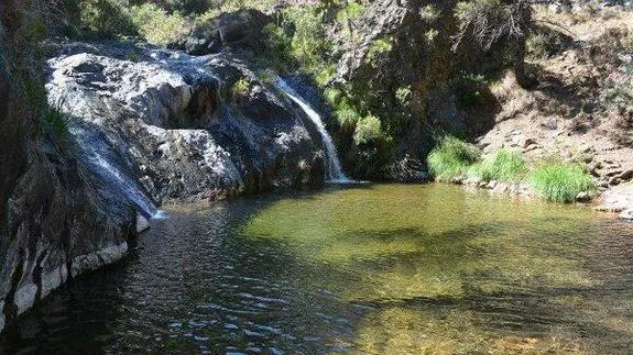 Las aguas que llegan hasta el charco lo hacen cayendo por preciosas cascadas, ya que deben salvar las grandes rocas que el arroyo tiene en su cauce. 