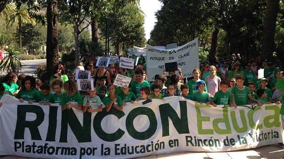 La Plataforma por la Educación de Rincón de la Victoria ha protagonizado numerosas protestas.