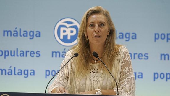 La diputada nacional del PP Carolina España, esta mañana durante a presentación de las partidas provinciales