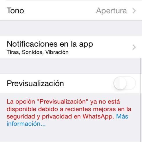 WhatsApp elimina la vista previa de mensajes en sus notificaciones