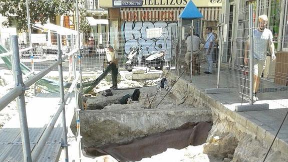 Detalle de los restos de muros de lo que fue la ‘Puerta Nueva’.