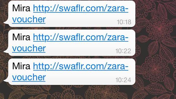 La nueva estafa vía whatsapp: bonos descuento en H&M, Zara y Starbucks