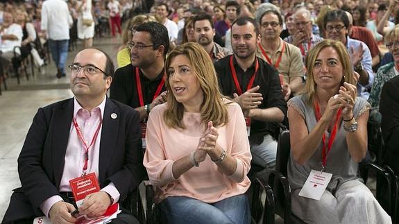 Susana Díaz con Miquel Iceta, candidato a la Generalitat del PSC, esta pasada primavera.