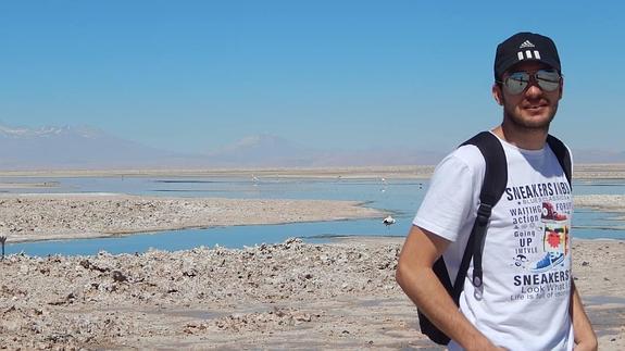 Rubén González en el desierto de Atacama. 