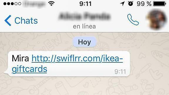 Alertan de un nuevo timo con falsos mensajes de Ikea por WhatsApp