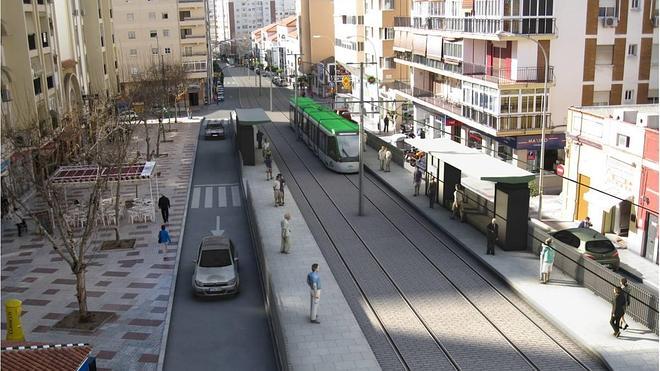 Una plataforma reservada, con dos vías, para que circulen los vagones del metro