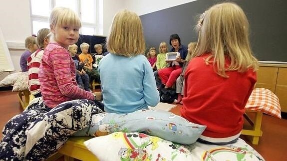 Niños de Primaria en una escuela de Finlandia. 