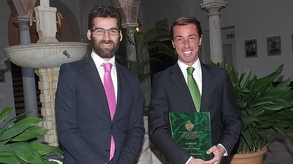 Alejandro Cerezo y Santiago Souvirón, momentos antes del pregón. 