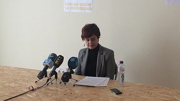Esperanza Gómez esta mañana durante la rueda de prensa.