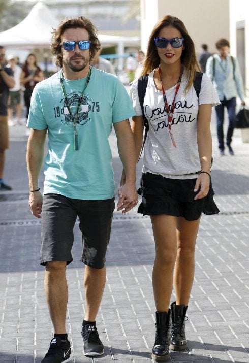 Fernando y Lara en el Gran Premio de Abu Dabi. :: reuters