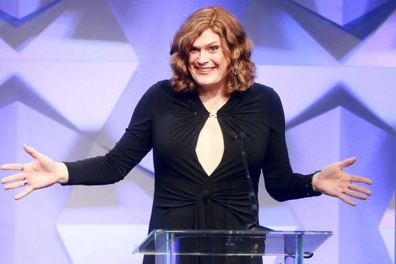 Lilly Wachowski, durante su primera intervención pública tras su cambio de sexo.