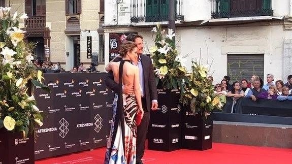 Silvia Abascal y Sergio Peris-Mencheta, en la alfombra roja hoy.