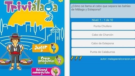 A la izquierda, la imagen de Triviálaga: un click de Playmobil cenachero con quesitos en lugar de pescado. A la derecha, una pregunta del juego.