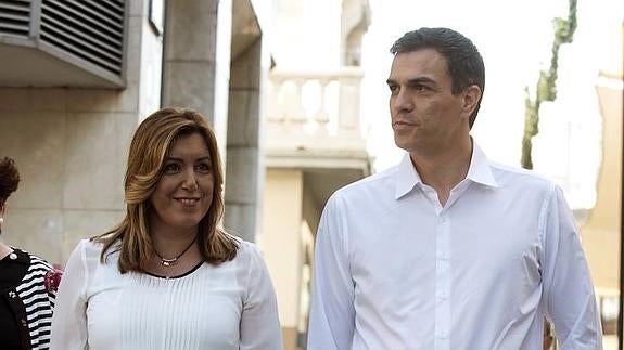 Susana Díaz, hoy en Granada junto a Pedro Sánchez. 