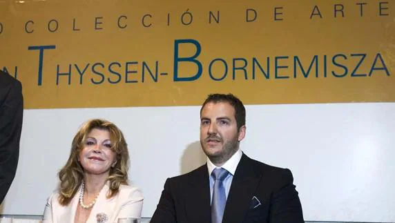 Borja Thyssen, junto a su madre Carmen, en una foto de archivo. 