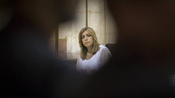 Susana Díaz, este pasado jueves en el Parlamento andaluz. 