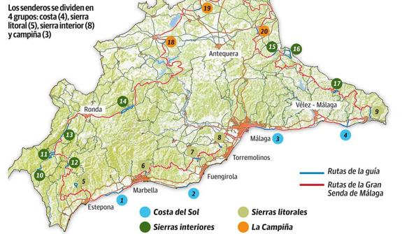 20 rutas para conocer la provincia de Málaga