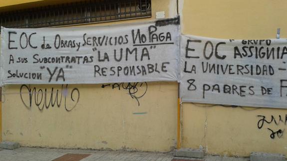 Las obras en los pabellones de la UMA en Martiricos, paradas por impago a los empleados de una subcontrata