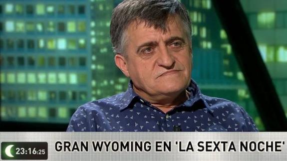 El Gran Wyoming, durante la entrevista. 