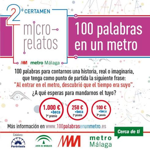 Metro de Málaga presenta el segundo certamen de microrrelatos ‘100 palabras en un metro’