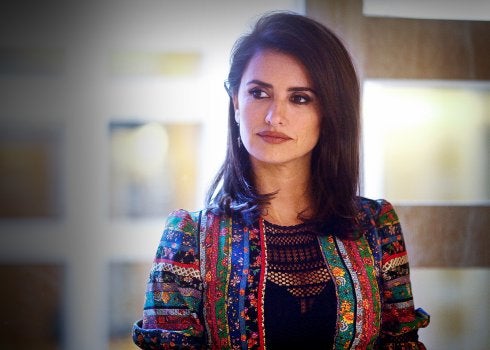 Penélope Cruz posa en el hotel Hesperia de Madrid durante la entrevista. 