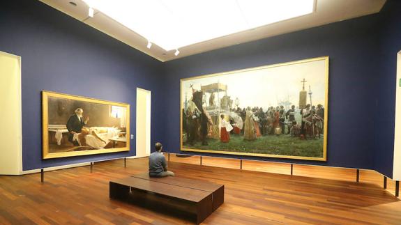  ‘La bendición de los campos’ ya comparte estancia en la Aduana con ‘¡... Y tenía corazón’, obra de Simonet y emblema del Museo de Málaga. 