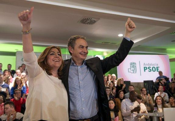 Díaz y Zapatero, el pasado viernes en Jaén. 