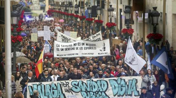 Marcha en Málaga en protesta por la sanidad el pasado mes de noviembre. 