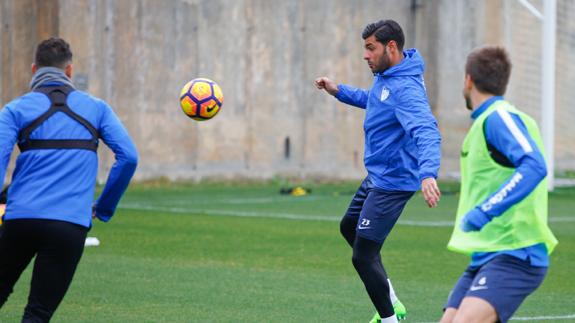 Torres, en la sesión de entrenamiento de este sábado.