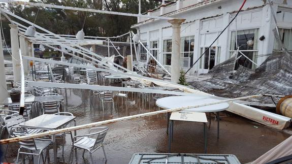 Estado del Balneario esta mañana tras las tromba.
