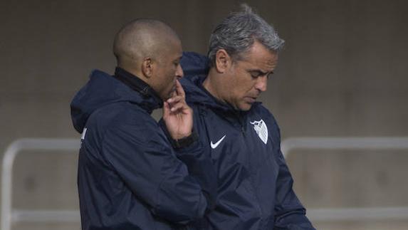 Romero junto a Pellicer, en un entrenamiento. 