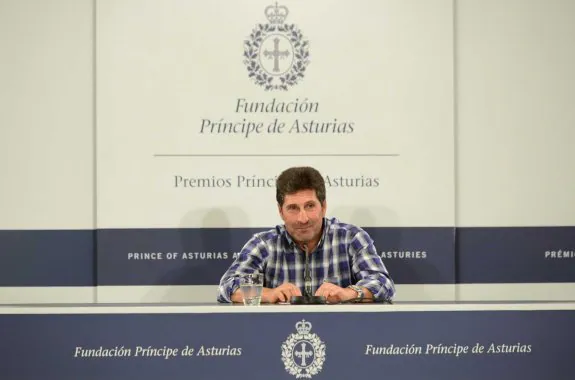 Olazabal, en una foto de archivo durante una rueda de prensa por su Premio Príncipe de Asturias. 