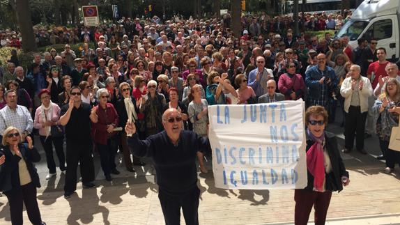 Un momento de la protesta.