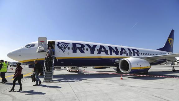 Imagen de archivo de un avión de la compañía Ryanair.