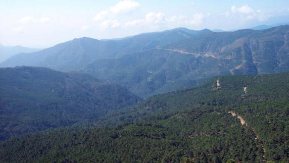 Vista aérea de la Serranía de Ronda (archivo).