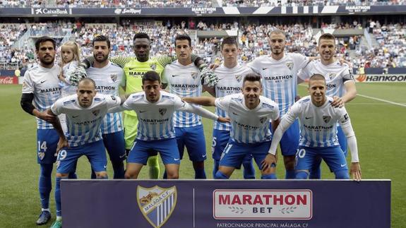 Último once titular del Málaga de la pasada temporada, en La Rosaleda contra el Real Madrid. 