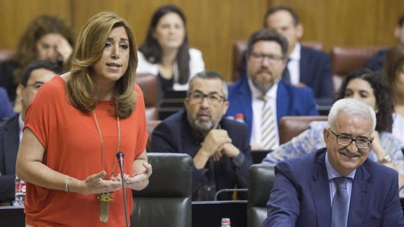 Susana Díaz, durante el debate. 