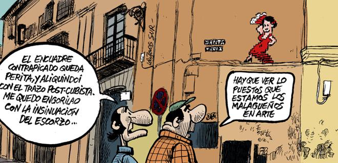 Invader, su gitana y el conocimiento de arte de los malagueños
