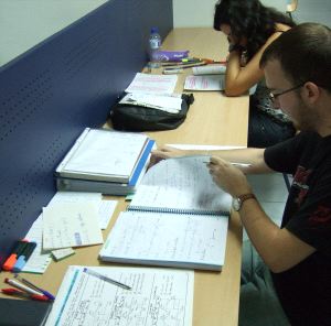 CONCURRIDO. Dos estudiantes preparan los exámenes de septiembre.