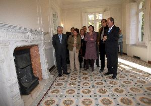 MÁLAGA. La ministra, ayer con López Luna, Bustinduy y Porras. / CARLOS MORET