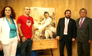 CON EL CARTEL. María Bonaires, Cristóbal León, Joaquín Villanova y Salvador Pendón. / SUR