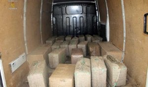 Fardos incautados en el marco de la operación 'Puzzle', llevada a cabo por la Guardia Civil en el Campo de Gibraltar. / SUR