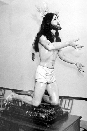 La imagen del Cristo, sin túnica, tras la restauración. ::
SUR