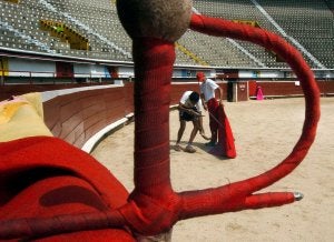 Dos jóvenes aprendiendo a torear. ::
SUR ARCHIVO