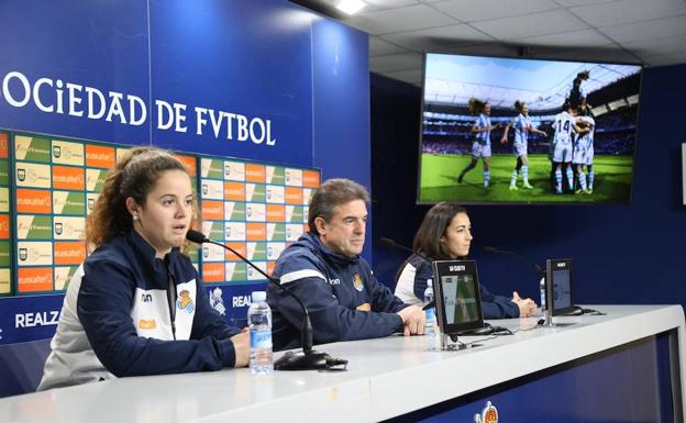 Nerea Eizagirre, Gonzalo Arconada y 'Chini' Pizarro, en la rueda de prensa de este jueves. 