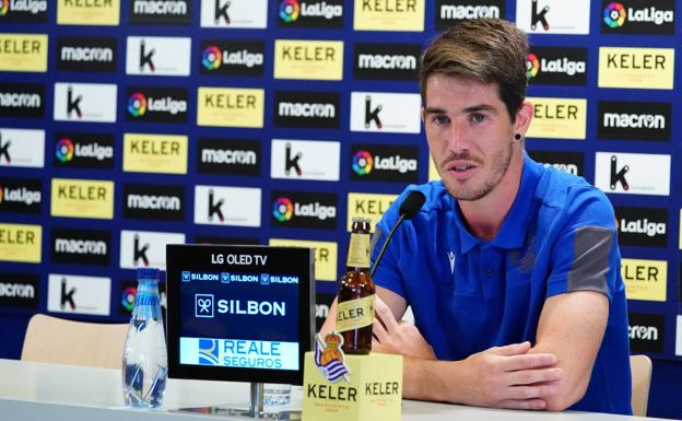 Aritz, durante la rueda de prensa.