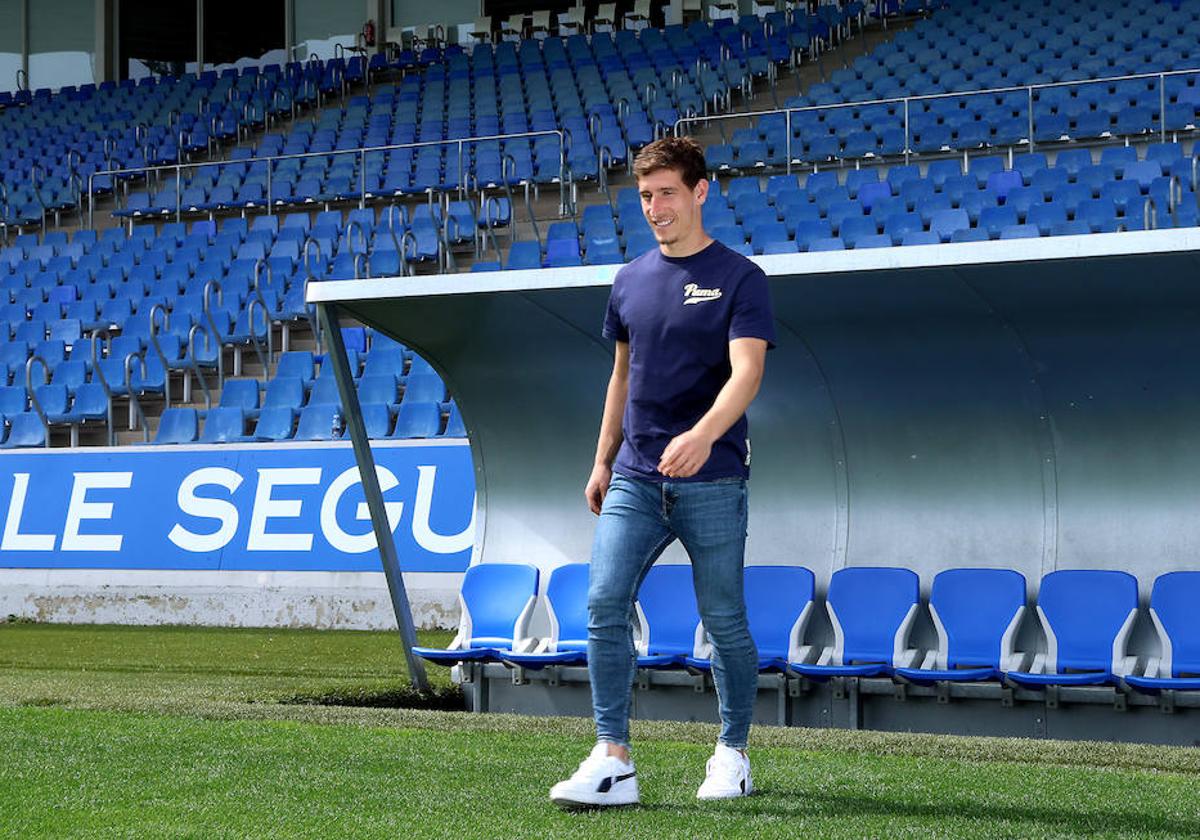 Aihen Muñoz, jugador de la Real Sociedad, en Zubieta.